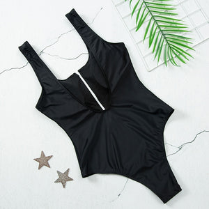 Sexy Zipper One Piece Swimsuit