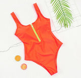 Sexy Zipper One Piece Swimsuit