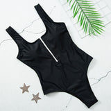 Sexy Zipper One Piece Swimsuit