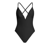 V-Wire Cross Back One-piece Swimsuit