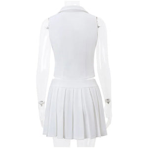 Single-Breasted Vest 2 Piece Skirt Set