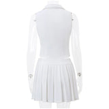 Single-Breasted Vest 2 Piece Skirt Set