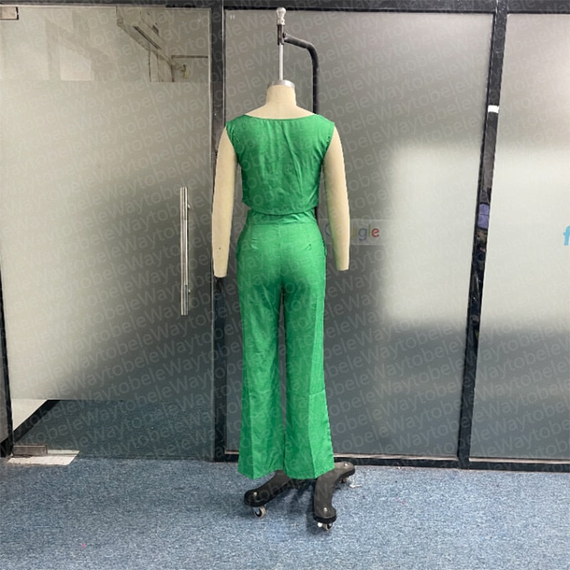 Casual Sleeveless 2Pcs Pants Set