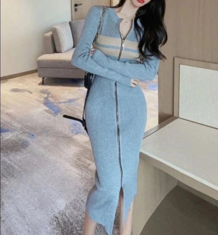 Long Sleeve Knitted Dress
