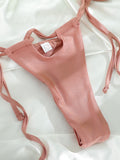 Pleated Shiny Bikini Set