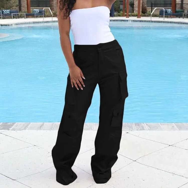 Faux Leather Cargo Pants - Veira Trending Shop
