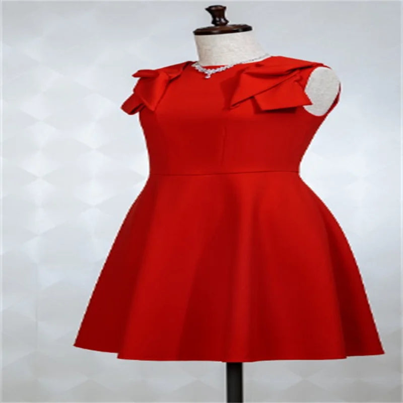 Red Bow Backless Dress