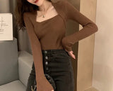 Square Knitwear Top