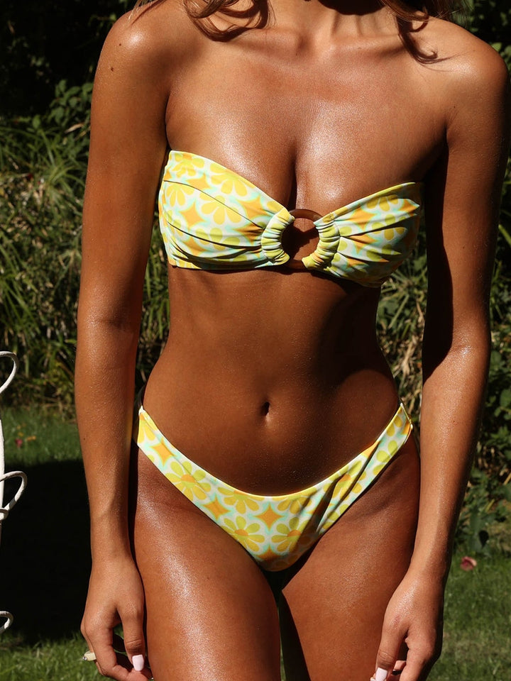 Floral Thong Bikini Set