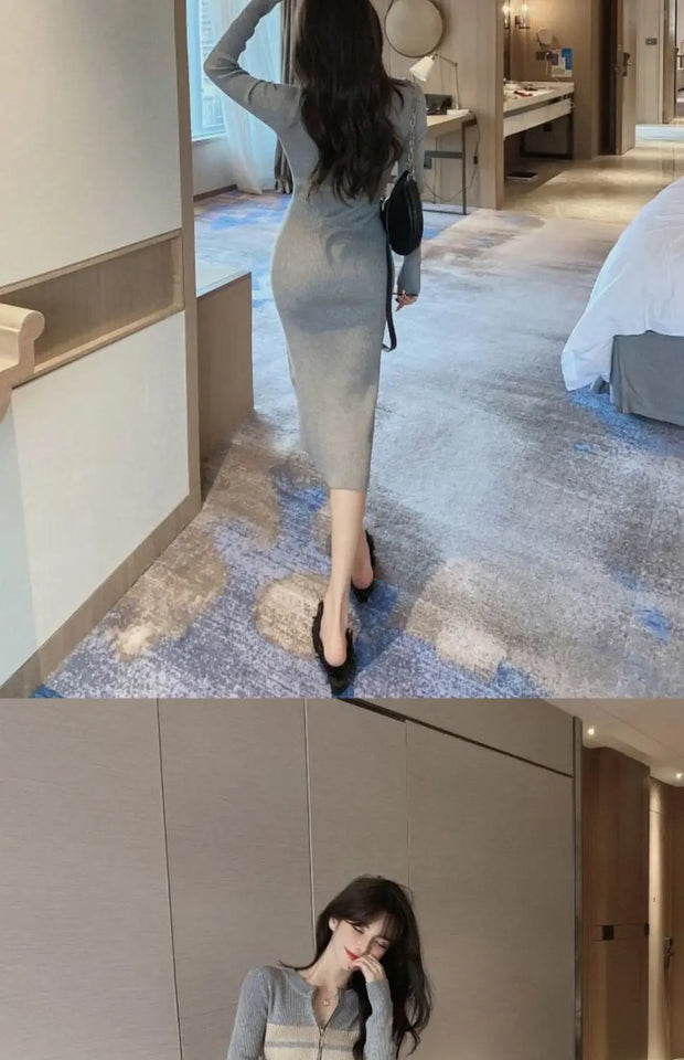 Long Sleeve Knitted Dress
