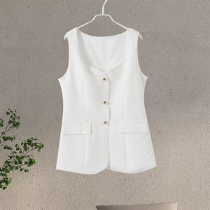 Single-Breasted Vest 2 Piece Skirt Set