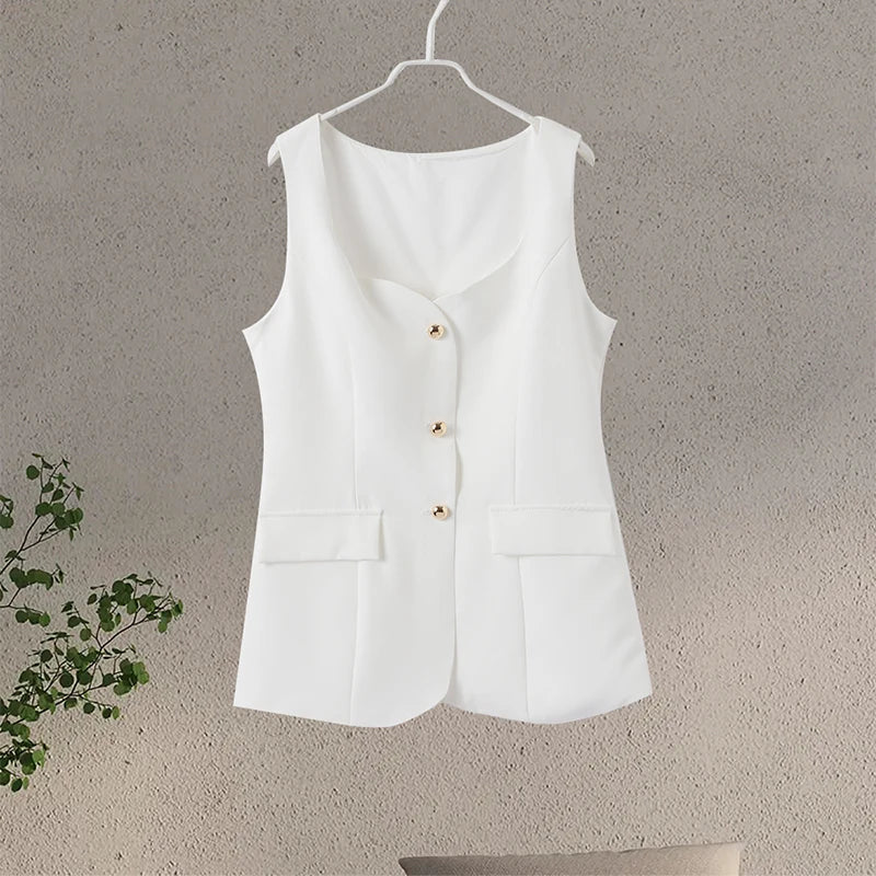 Single-Breasted Vest 2 Piece Skirt Set