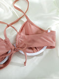 Pleated Shiny Bikini Set