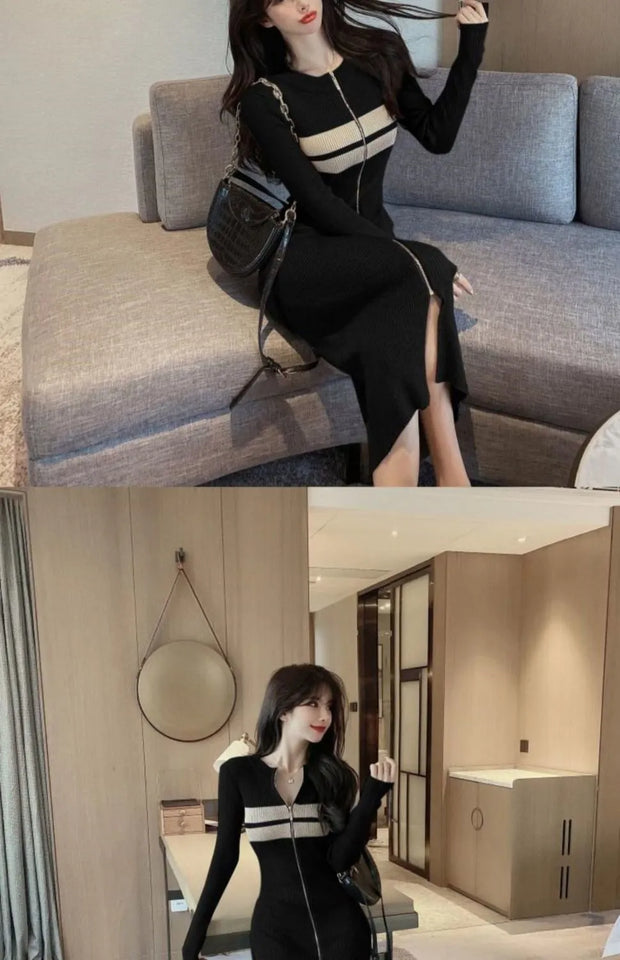 Long Sleeve Knitted Dress