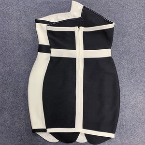 Patchwork Mini Bandage Dress - Veira Trending Shop