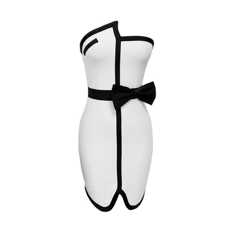 Patchwork Mini Bandage Dress - Veira Trending Shop