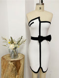 Patchwork Mini Bandage Dress - Veira Trending Shop