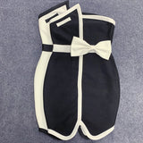 Patchwork Mini Bandage Dress - Veira Trending Shop