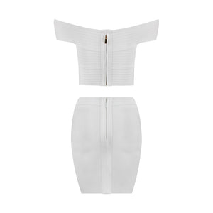 Off Shoulder 2 Pieces Bandage Set - Veira Trending Shop