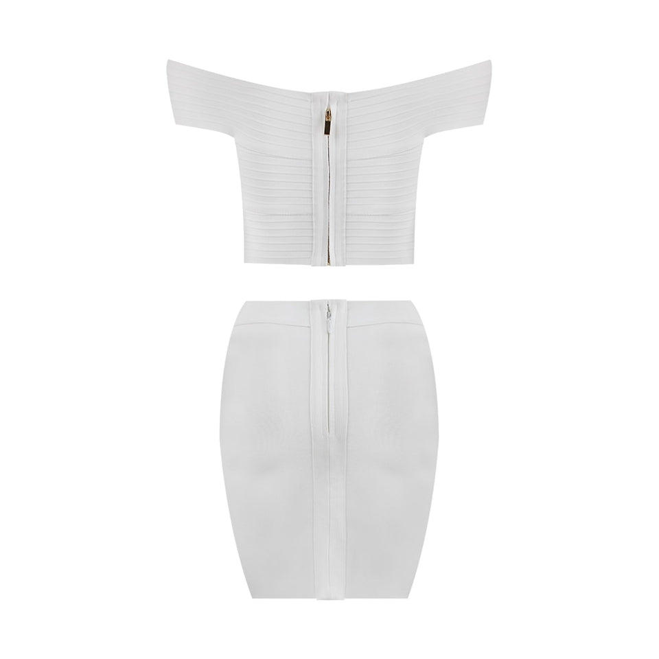 Off Shoulder 2 Pieces Bandage Set - Veira Trending Shop