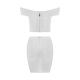 Off Shoulder 2 Pieces Bandage Set - Veira Trending Shop