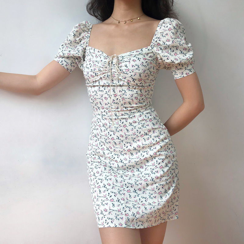 Floral Print Puff Sleeve Sundress - Veira Trending Shop