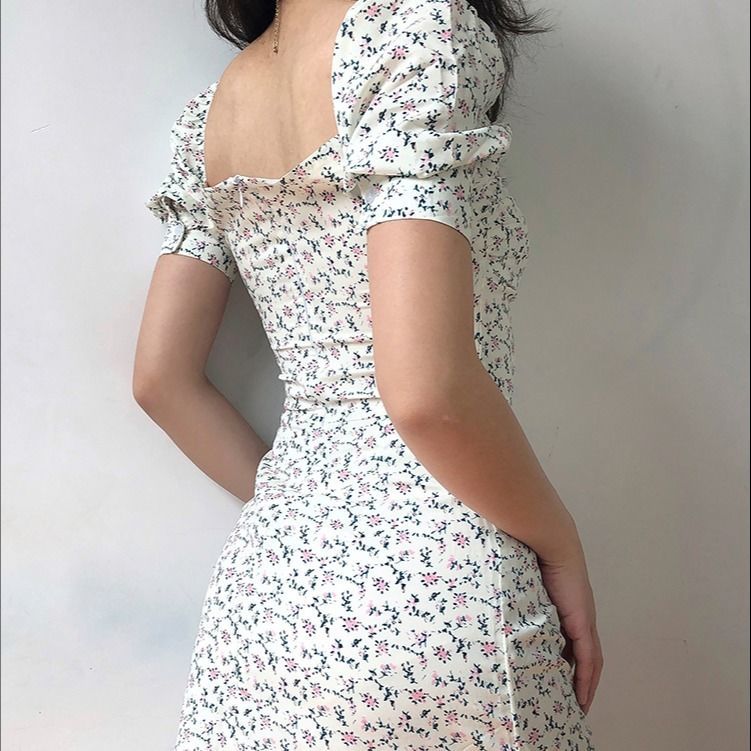 Floral Print Puff Sleeve Sundress - Veira Trending Shop