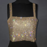 Bling Rhinestones Party Crop Top - Veira Trending Shop