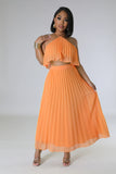 Halter Top + Maxi Skirt 2pcs Set