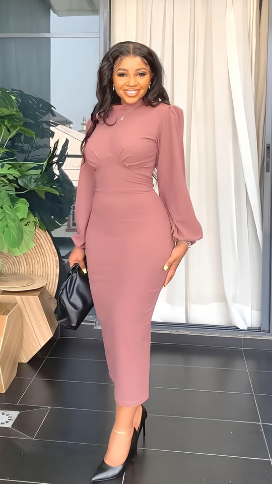 Long Sleeve Casual Dress - Veira Trending Shop