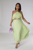 Halter Top + Maxi Skirt 2pcs Set