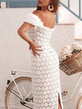 Petal Sleeve Midi Dress