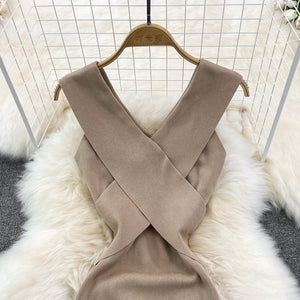 Knit Sleeveless Midi Dress - Veira Trending Shop