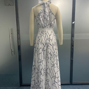 Sleeveless Art Print Jumpsuit
