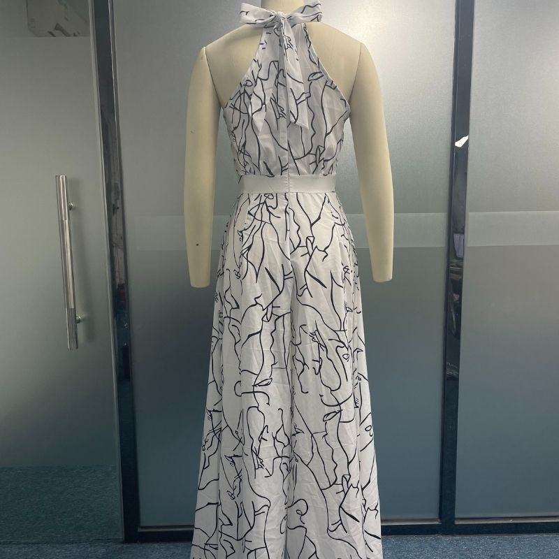 Sleeveless Art Print Jumpsuit