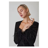 Black Feather Bandage Dress - Veira Trending Shop