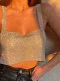 Bling Rhinestones Party Crop Top - Veira Trending Shop