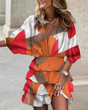 V-Neck Ruffled Mini Dress
