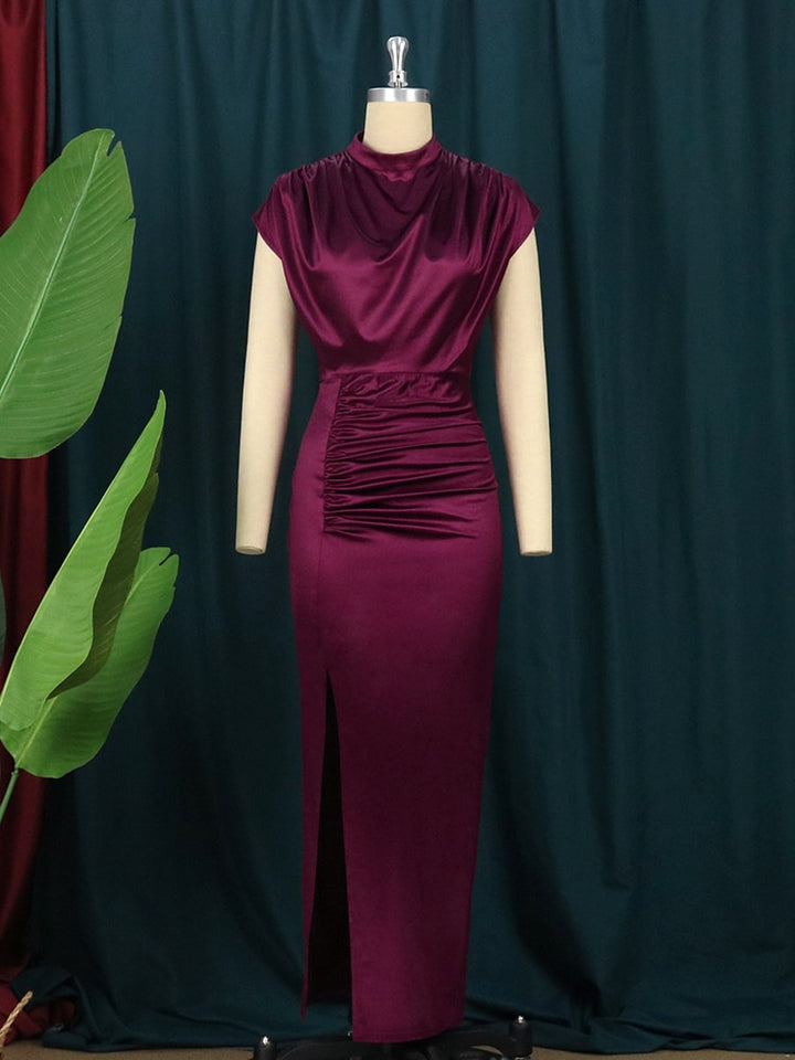 Pleated Elegant Long Dress - Veira Trending Shop
