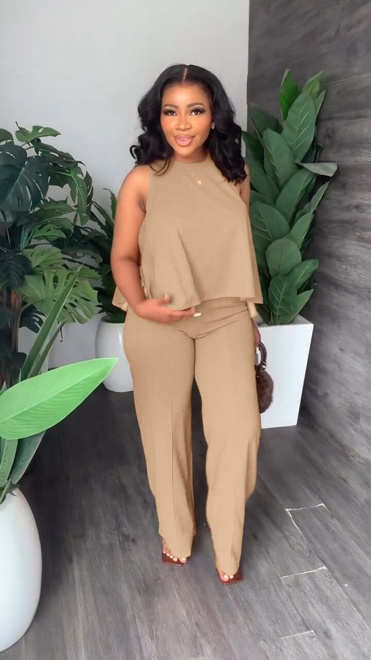 Straight Pants 2pcs Set
