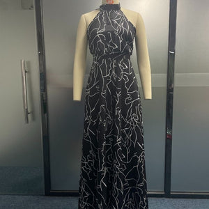 Sleeveless Art Print Jumpsuit