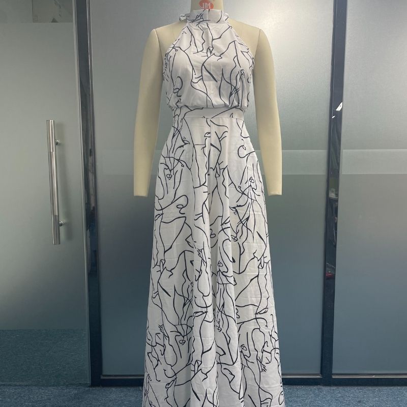 Sleeveless Art Print Jumpsuit