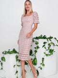 Petal Sleeve Midi Dress