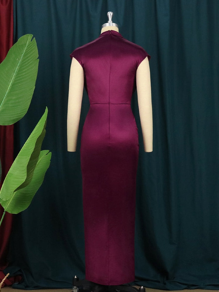 Pleated Elegant Long Dress - Veira Trending Shop