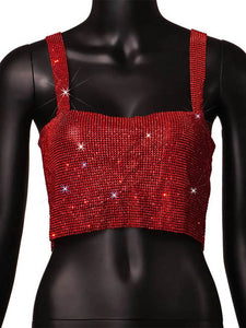 Bling Rhinestones Party Crop Top - Veira Trending Shop