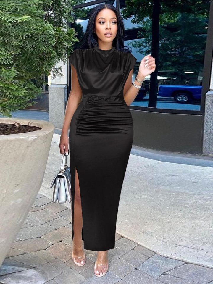 Pleated Elegant Long Dress - Veira Trending Shop