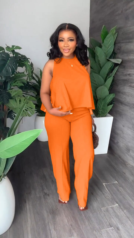 Straight Pants 2pcs Set
