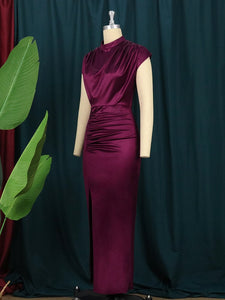 Pleated Elegant Long Dress - Veira Trending Shop