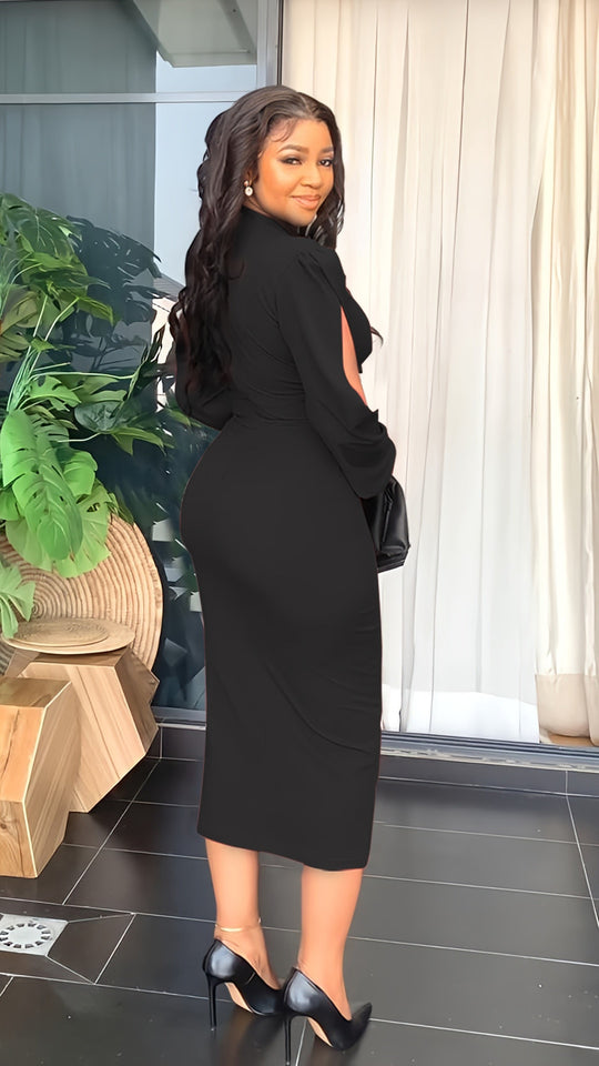 Long Sleeve Casual Dress - Veira Trending Shop