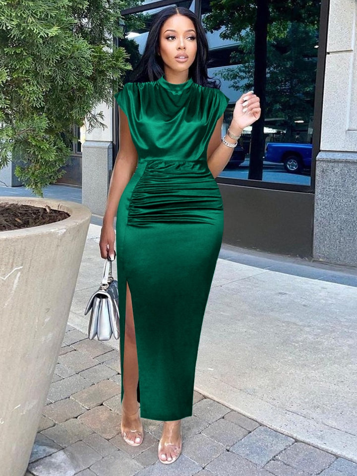 Pleated Elegant Long Dress - Veira Trending Shop